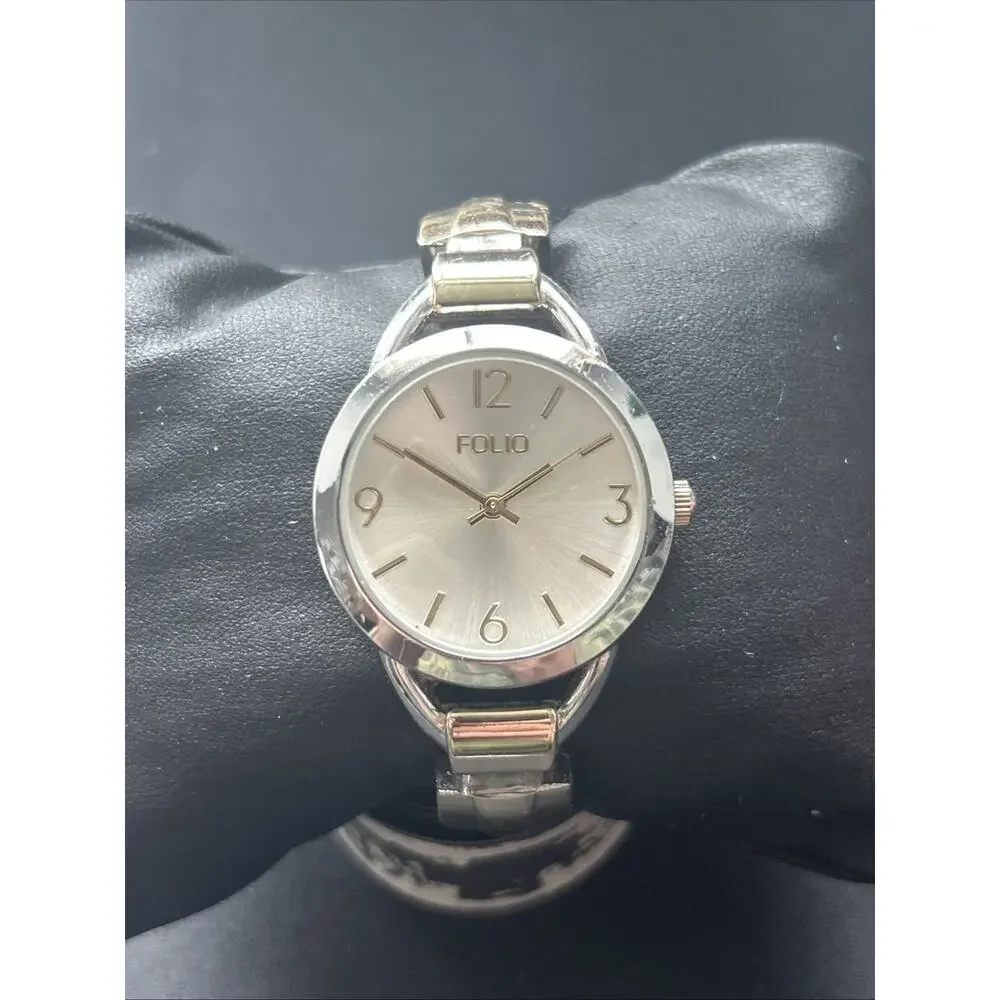 Folio Two Tone Women’s Cuff Watch